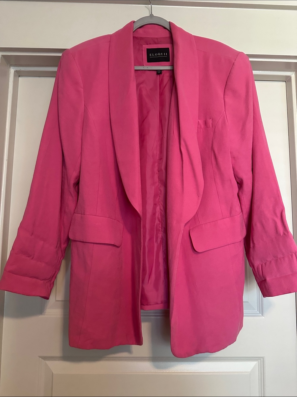 Eloquii Bright Pink Shawl Collar Blazer